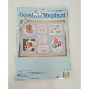 Good Shepherd Counted Cross Stitch First Birthday W/Mat Birthday NIP Sealed